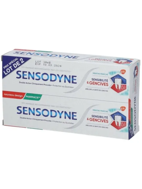 SENSODYNE Dentifrice Sensibilité & Gencives 2X75ML