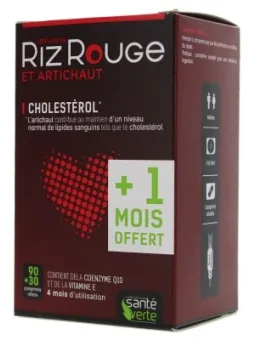 SANTE VERTE Levure de Riz Rouge Comprimés boite de 2X60