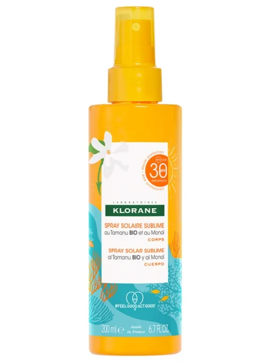KLORANE Spray Solaire Sublime au Tamanu Bio et Monoï SPF50 200 ml