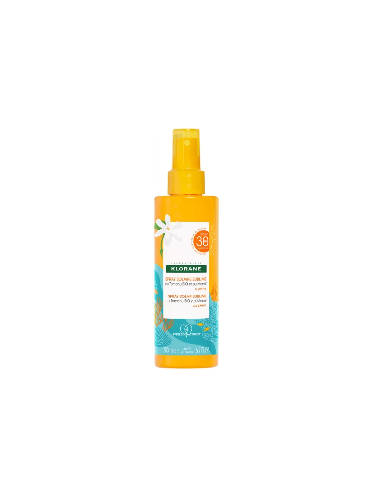 KLORANE Spray Solaire Sublime au Tamanu Bio et Monoï SPF50 200 ml