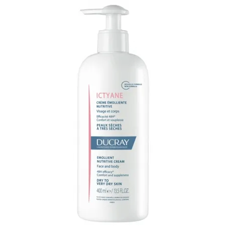 DUCRAY Ictyane Crème Émolliente Nutritive Visage et Corps 400 ml