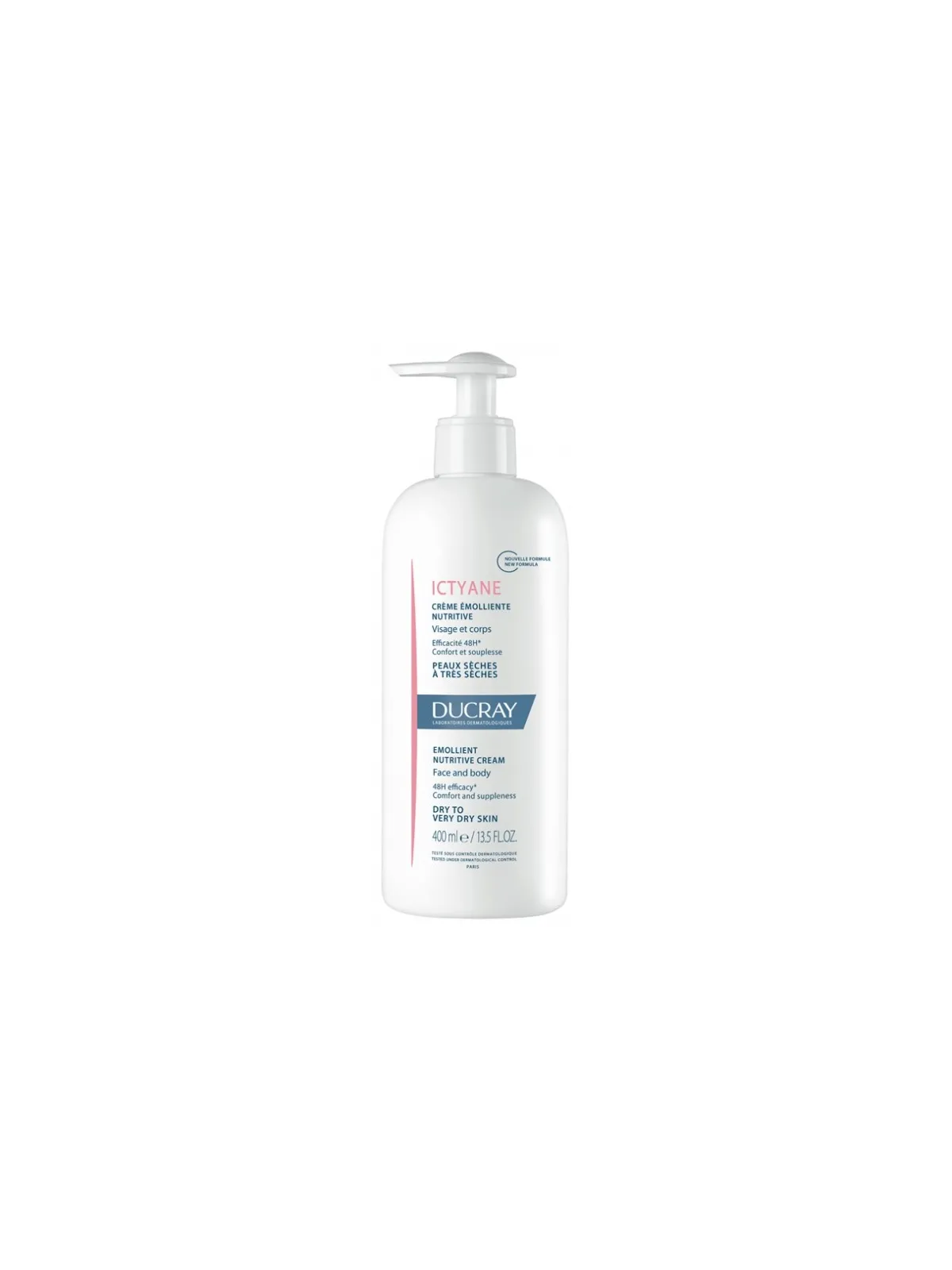 DUCRAY Ictyane Crème Émolliente Nutritive Visage et Corps 400 ml