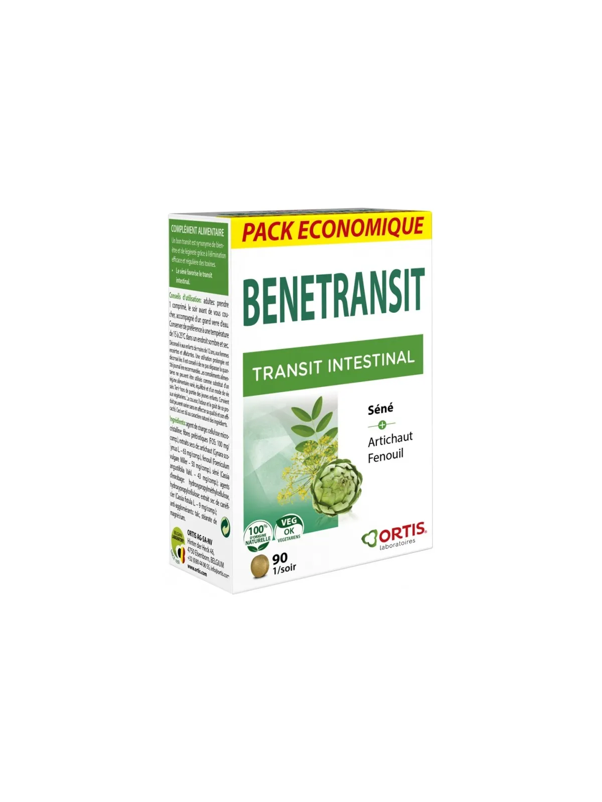 ORTIS Bénétransit transit Intestinal Comprimés boite de 90