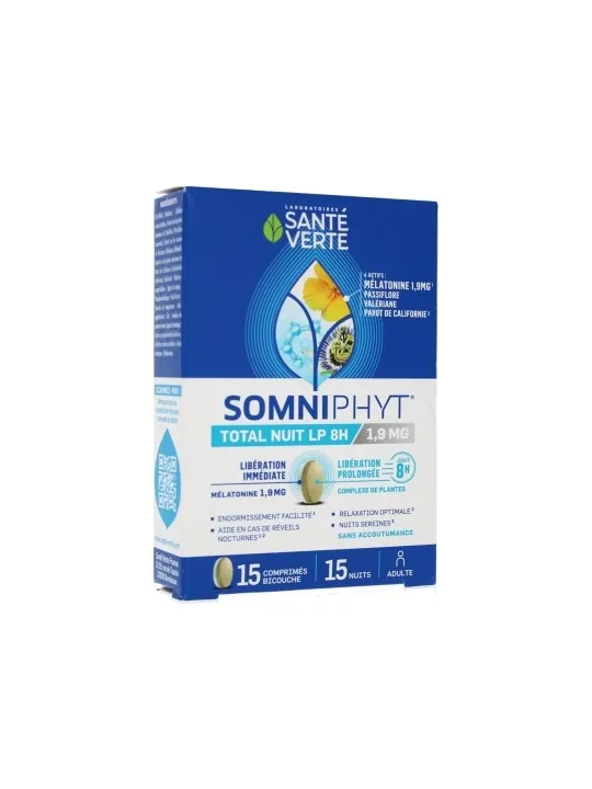 SANTE VERTE Somniphyt Total Nuit LP 8H 1,9MG Comprimés boite de 15