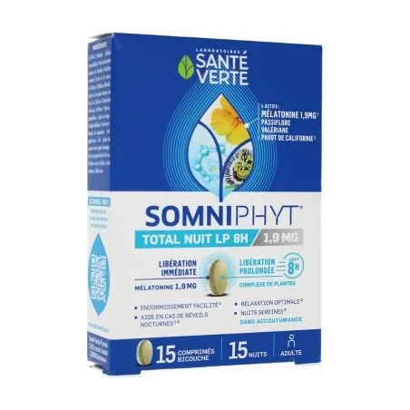 SANTE VERTE Somniphyt Total Nuit LP 8H 1,9MG Comprimés boite de 15
