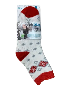 AIRPLUS Chaussettes de Noël Femme Flocon Rouge T35-41