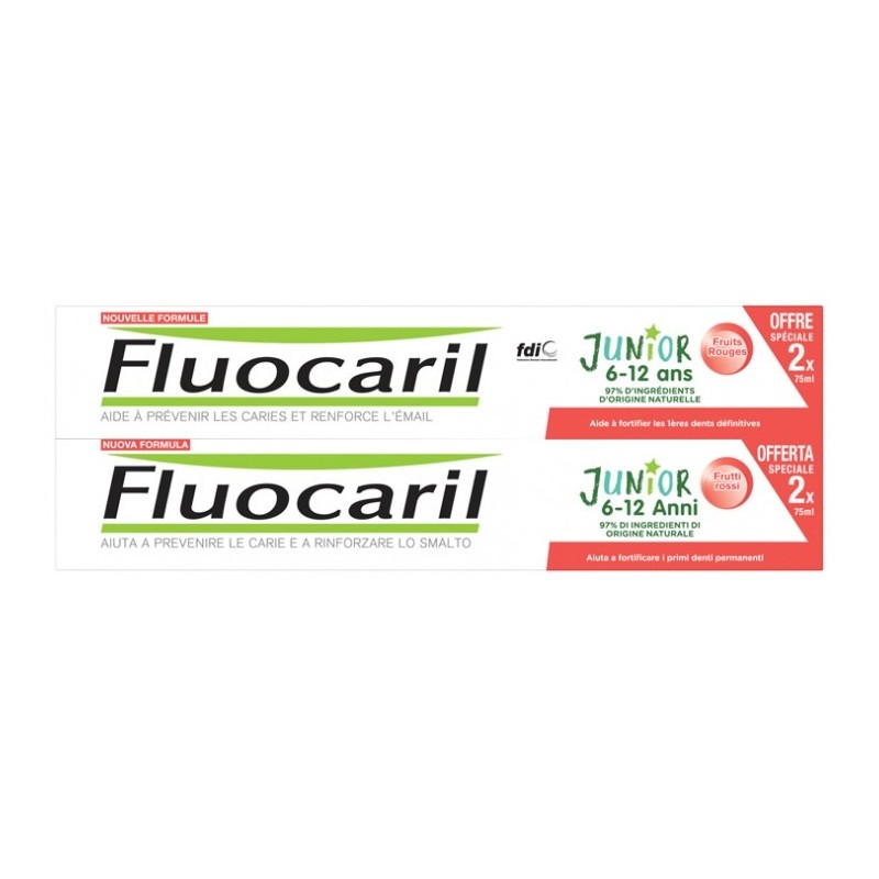 FLUOCARIL Dentifrice Junior 6-12 Ans Fruits Rouges 2X75ML