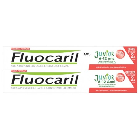 FLUOCARIL Dentifrice Junior 6-12 Ans Fruits Rouges 2X75ML