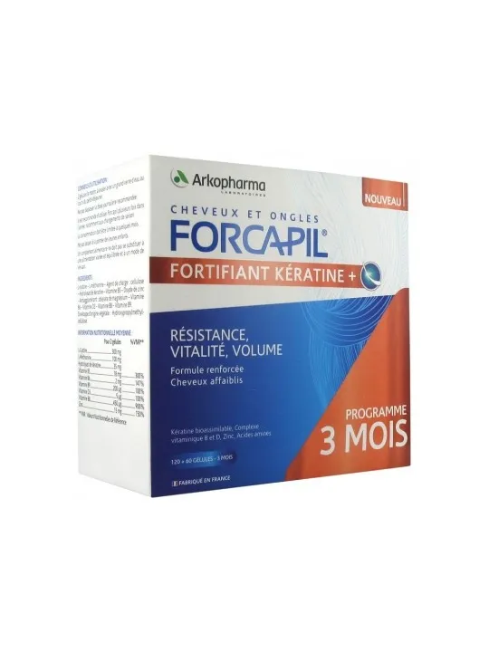 ARKOPHARMA Forcapil Fortifiant Kératine + Gélules boite de 180