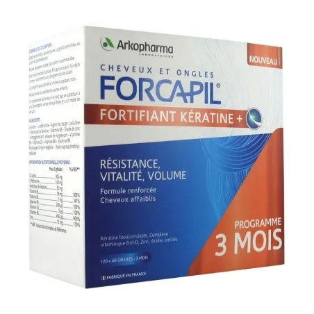 ARKOPHARMA Forcapil Fortifiant Kératine + Gélules boite de 180
