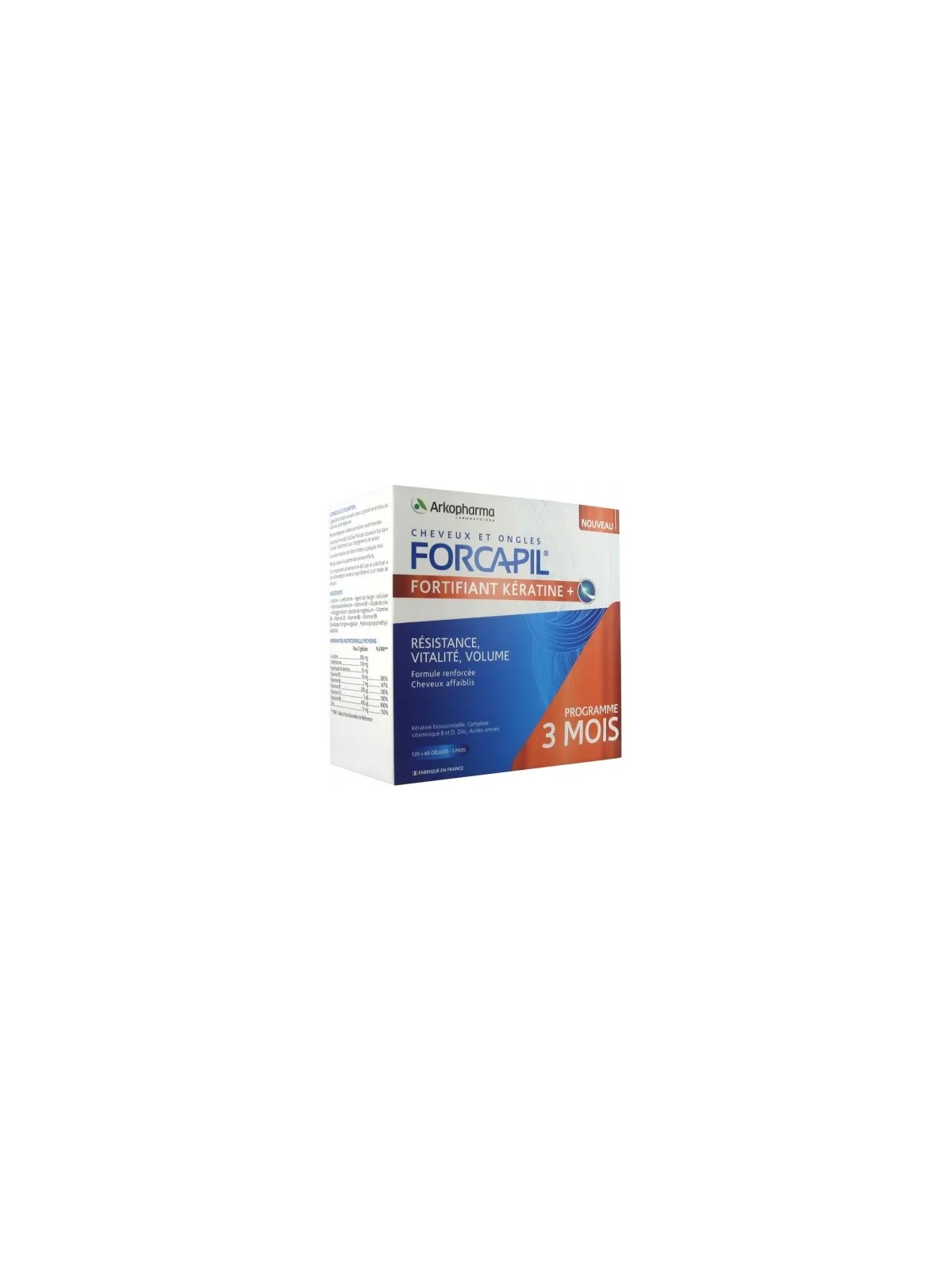 ARKOPHARMA Forcapil Fortifiant Kératine + Gélules boite de 180