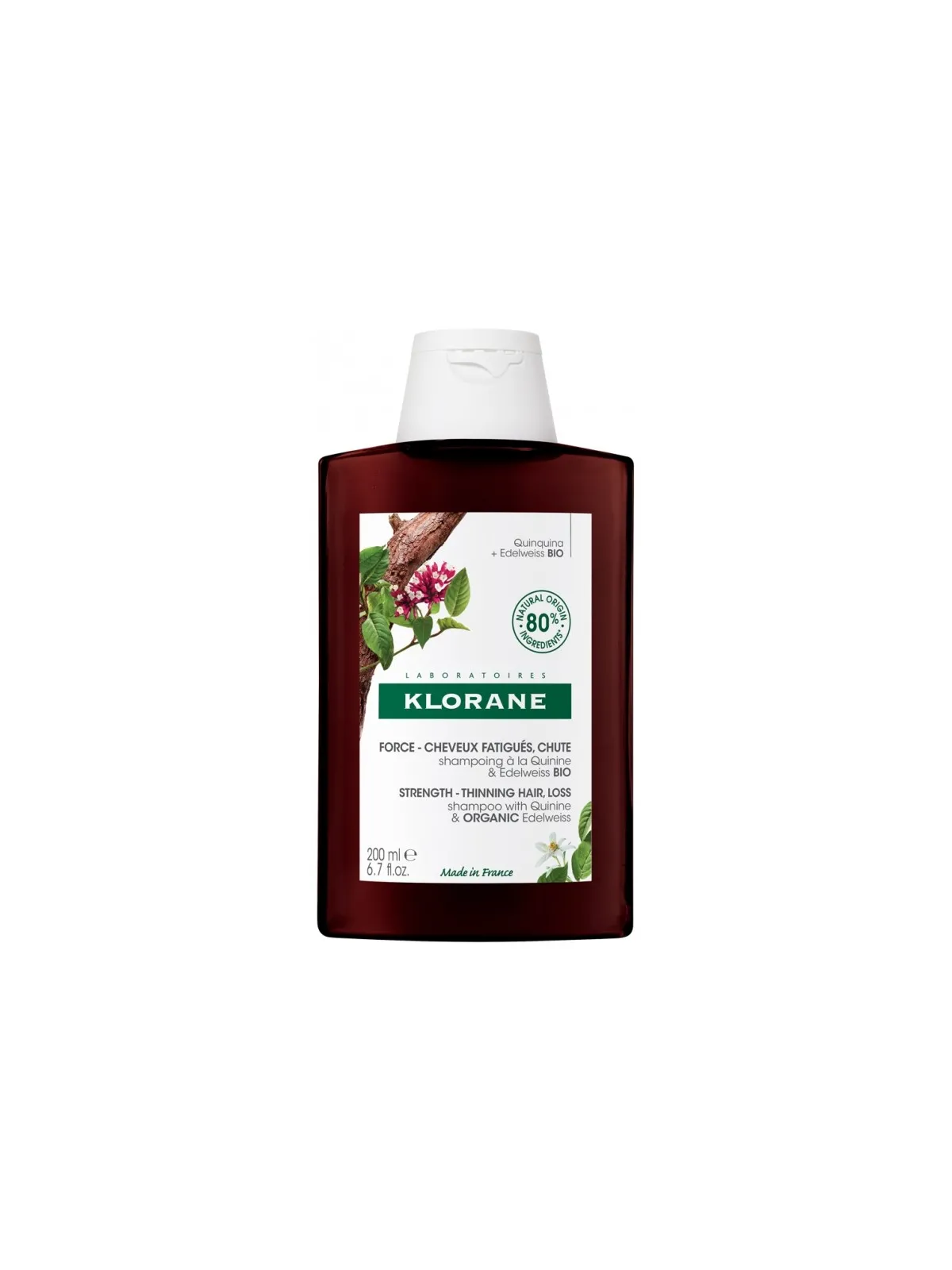 KLORANE Shampoing Quinine et Edelweiss Bio 200ML