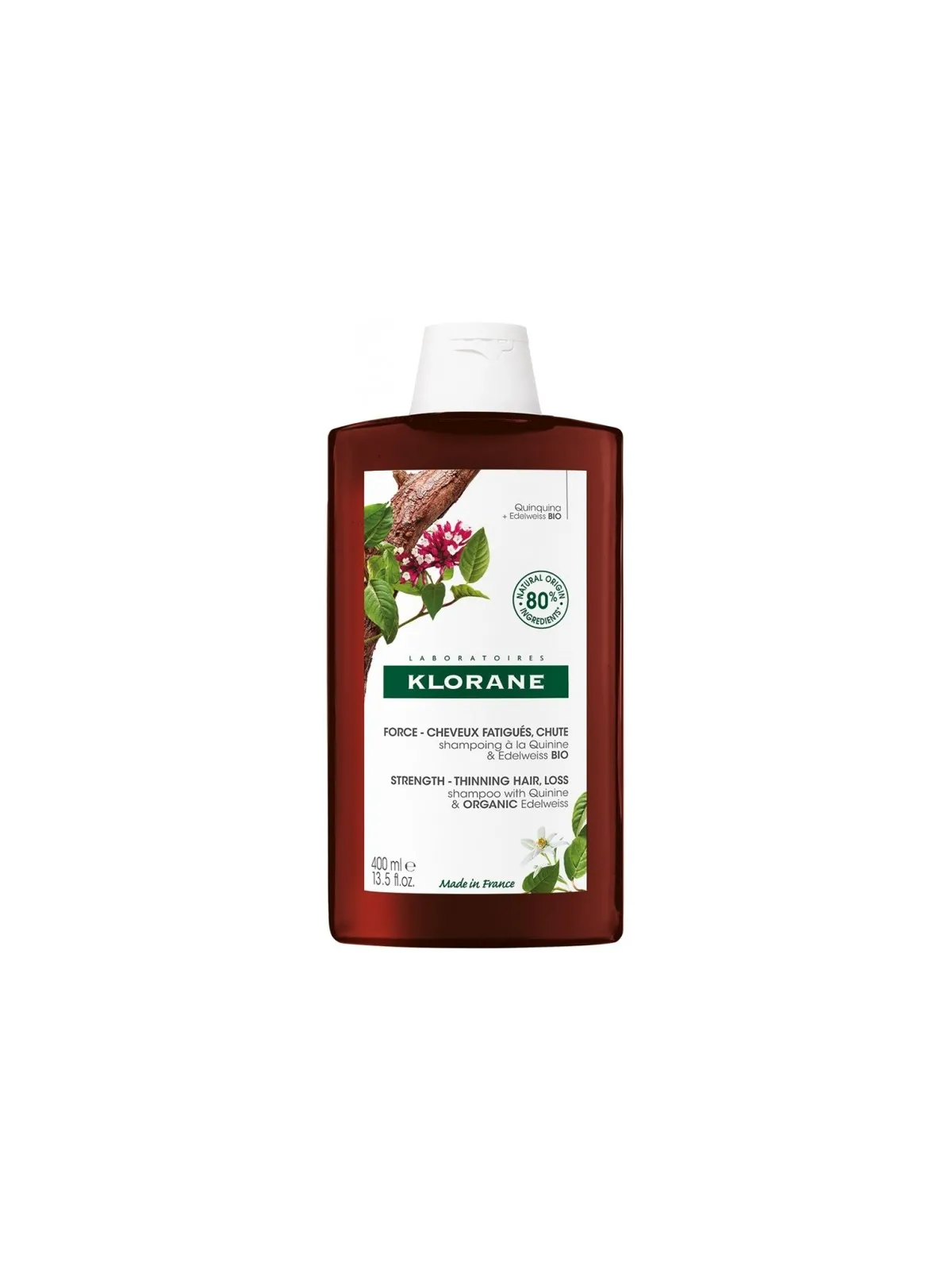 KLORANE Shampoing Quinine et Edelweiss Bio 400ML