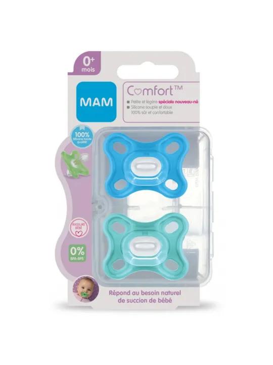 MAM ComfortSucettes en Silicone 0 Mois et + Boite de 2