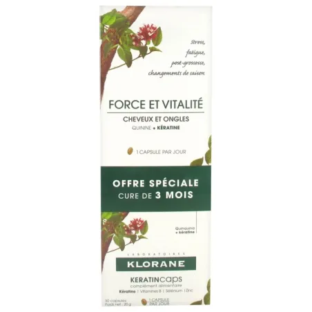 KLORANE Keratin Caps Cheveux et Ongles Capsules boite de 3x30