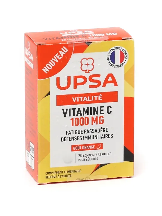 UPSA Vitalité Vitamine C 1000 mg 20 comprimés à croquer