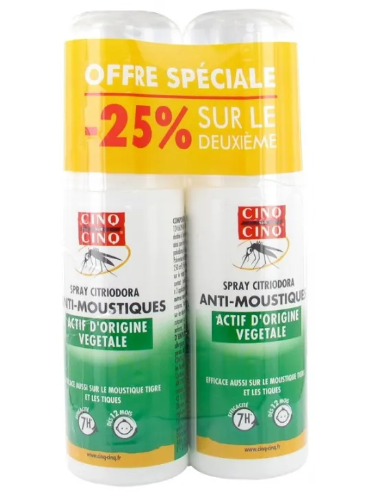 CINQ SUR CINQ Spray Citriodora Anti-Moustiques 2X100ML
