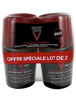 VICHY Homme Clinical Control Déodorant Détranspirant Anti-Odeur 96H 2X50ML