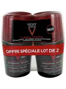 VICHY Homme Clinical Control Déodorant Détranspirant Anti-Odeur 96H 2X50ML