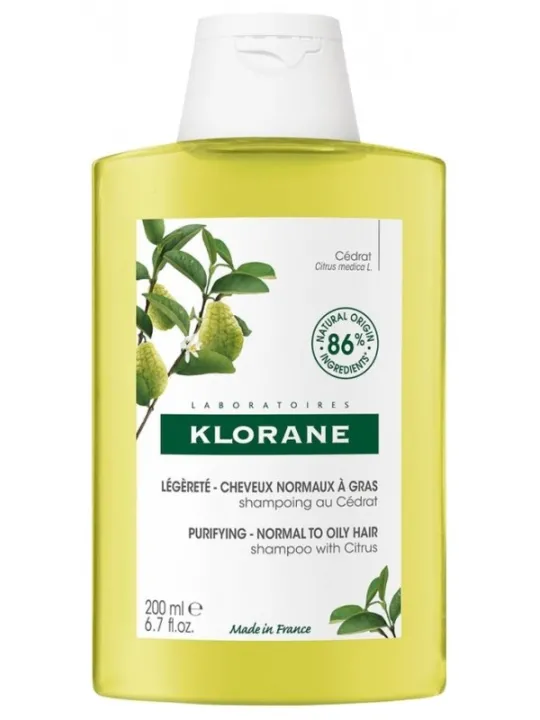 KLORANE Shampoing Cheveux Normaux à Gras au Cédrat 200ML
