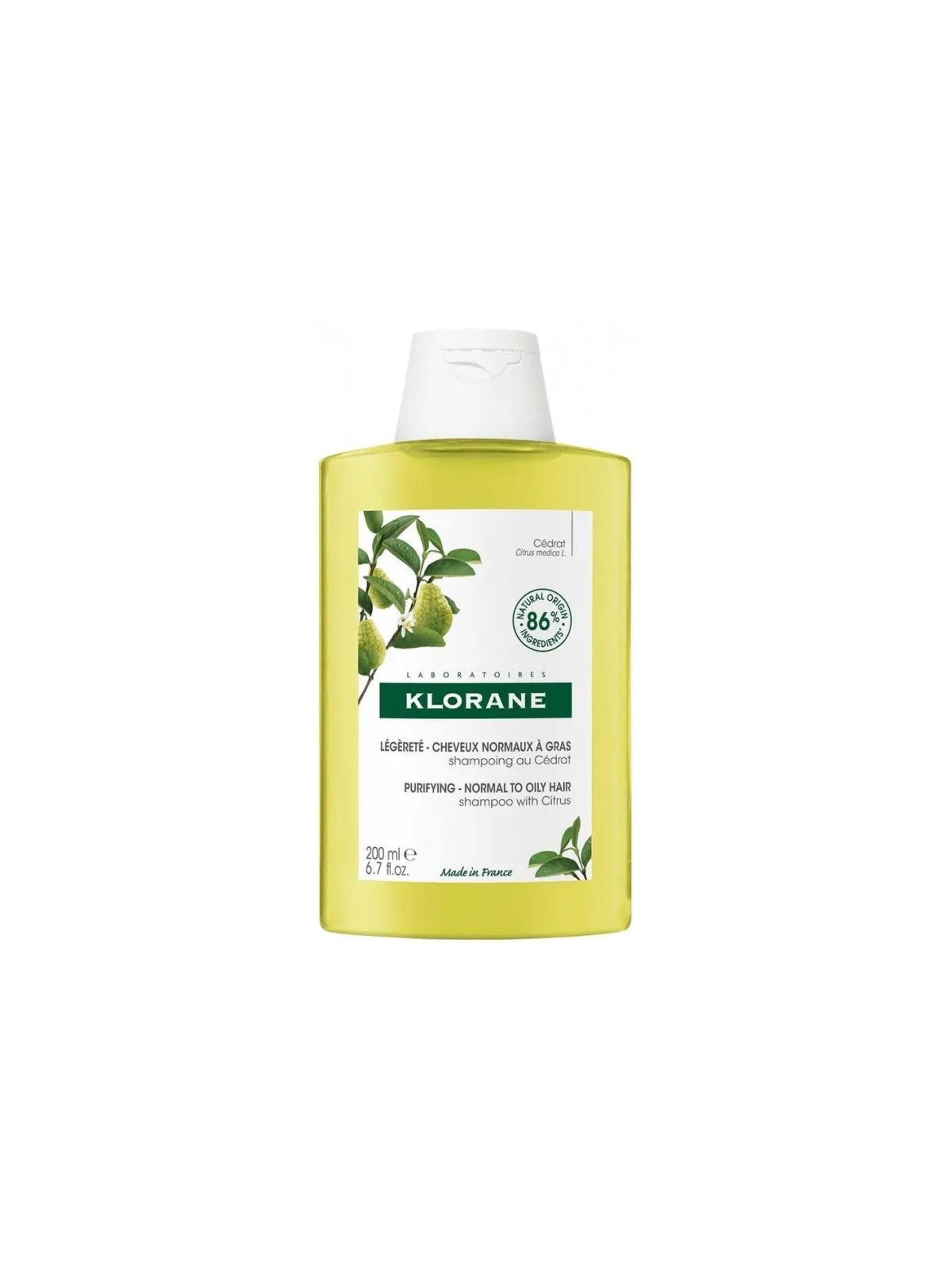 KLORANE Shampoing Cheveux Normaux à Gras au Cédrat 200ML