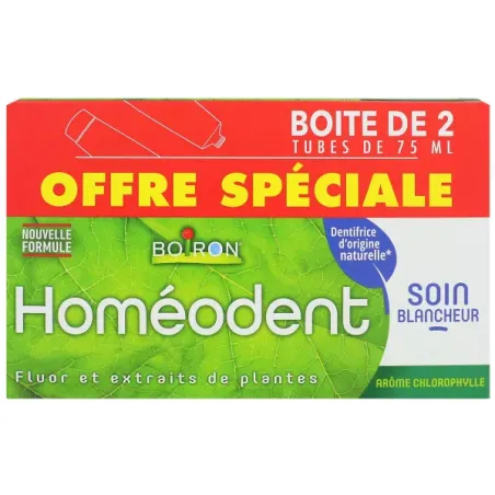 HOMEODENT Dentifrice chlorophylle blancheur 2x75ml