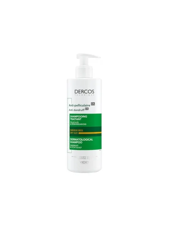VICHY Dercos Shampoing Traitant Anti-Pelliculaire Cheveux Secs 390ML