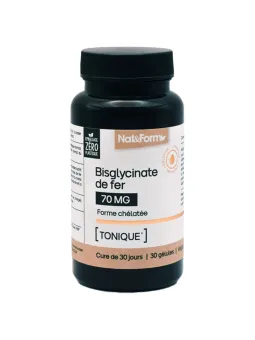 NAT&FORM Nutraceutique Bisglycinate de Fer 30 Gélules