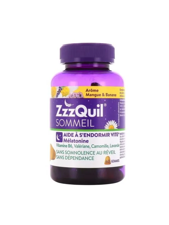 ZZZQUIL Sommeil Gommes Mangue Banane boite de 60