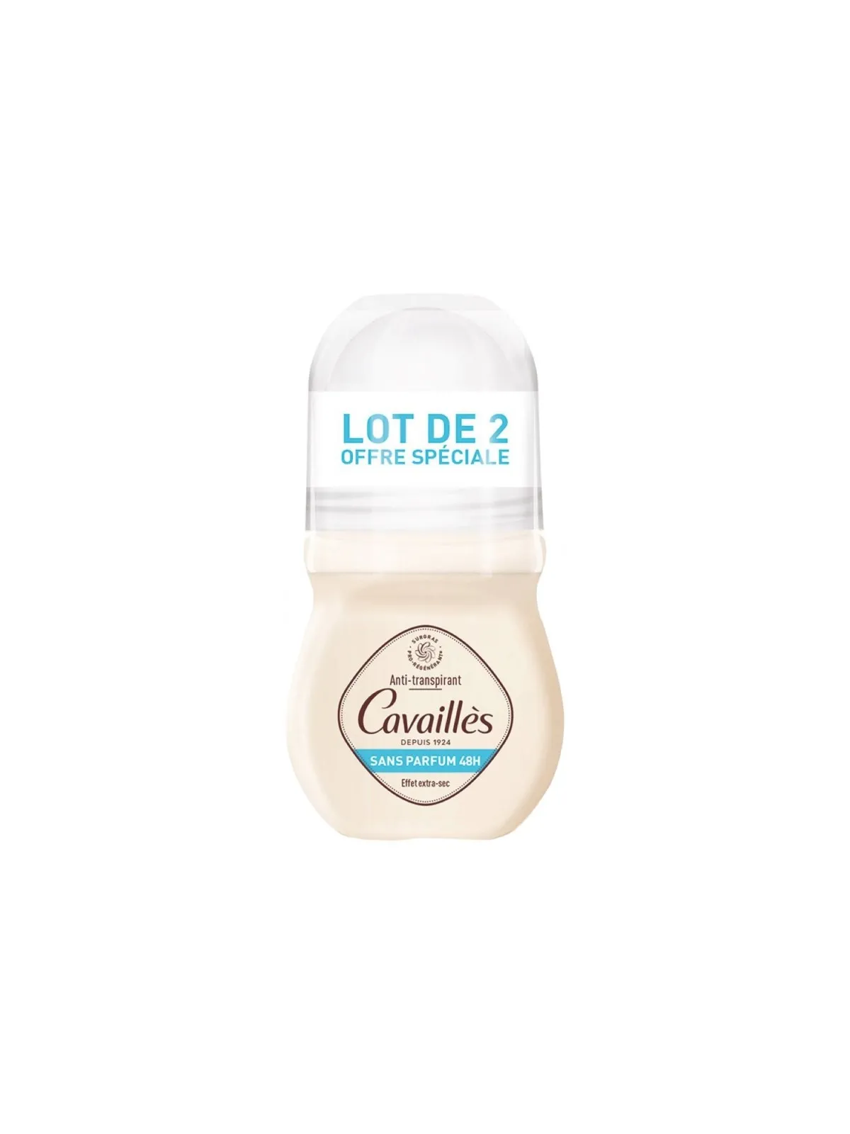 ROGE CAVAILLES Absorb+ 48H Déodorant Sans Parfum Roll-On Lot de 2 x 50 ml