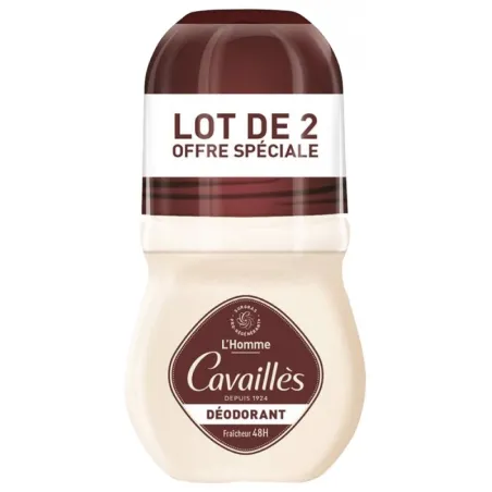 ROGE CAVAILLES Dermato 48H Homme Déodorant Roll-On Lot de 2x50ml