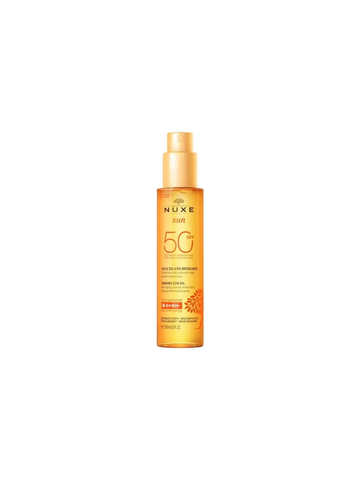 NUXE Sun Huile Solaire Bronzante Haute Protection SPF50 150ml