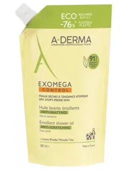 A-DERMA Exomega Control Huile Lavante Émolliente Anti-Grattage Recharge 500ML