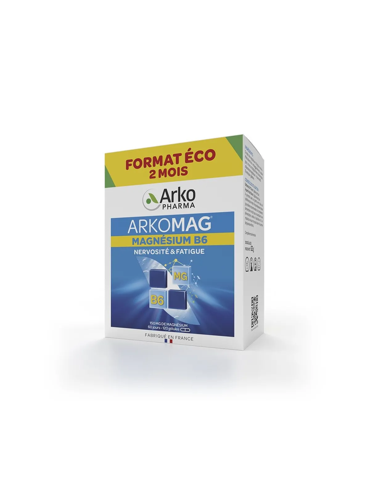 ARKOPHARMA Arkomag Magnésium B6 Nervosité et Fatigue 120 Gélules