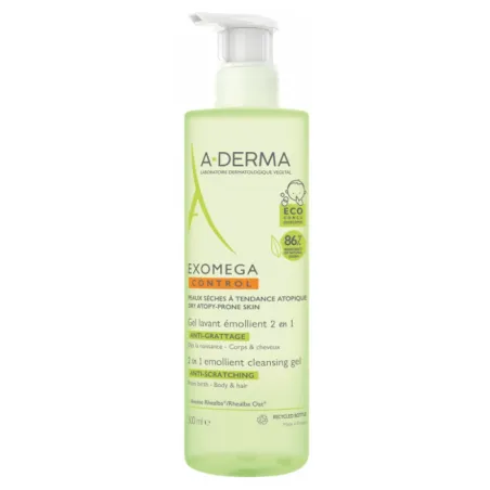 A-DERMA Exomega Control Gel Lavant Émollient 2en1 Anti-Grattage 500 ml