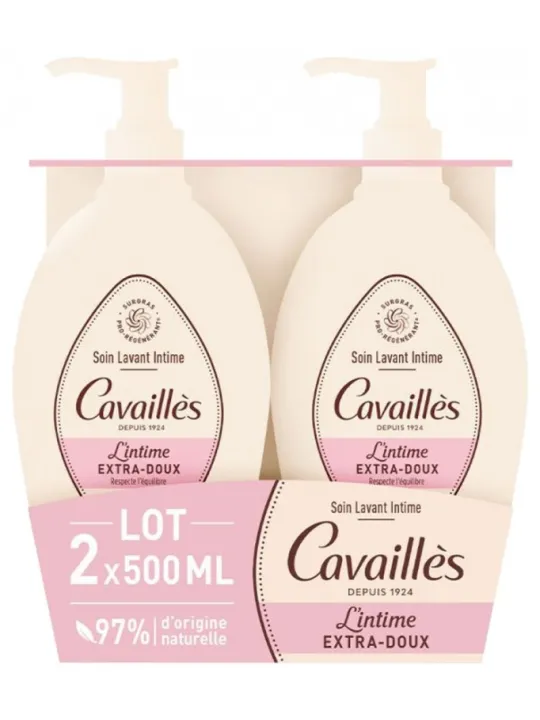 ROGE CAVAILLES Soin Lavant Intime Extra-Doux Lot de 2 x 500 ml