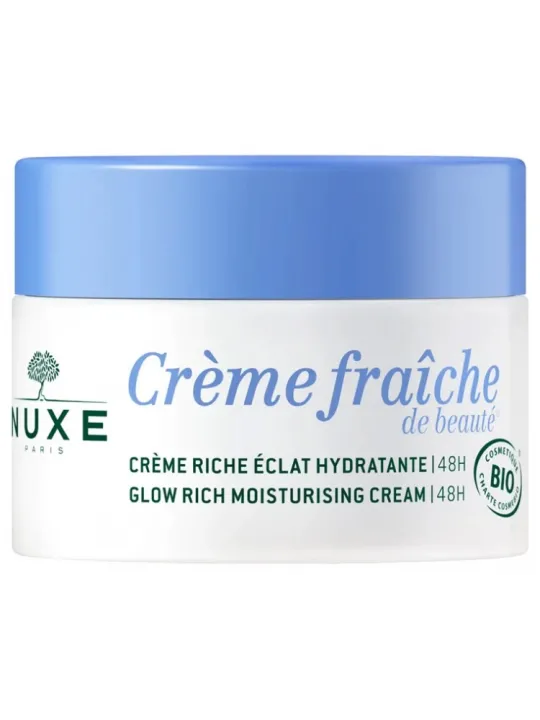 NUXE Crème Fraîche de Beauté Crème Riche Éclat Hydratante 48H Bio 50ML