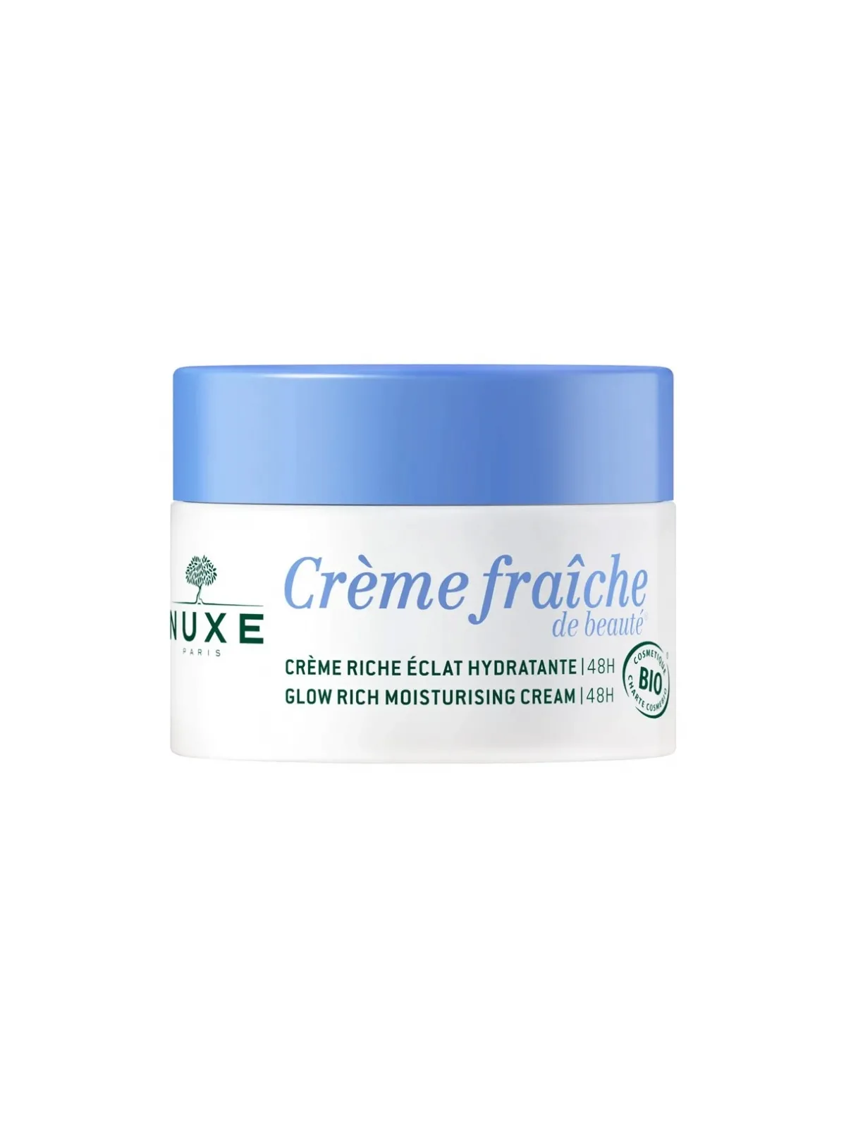 NUXE Crème Fraîche de Beauté Crème Riche Éclat Hydratante 48H Bio 50ML