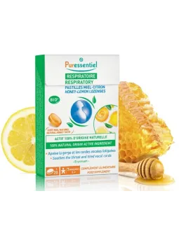PURESSENTIEL Pastilles Respiratoire Gorge Miel-Citron 20 pastilles