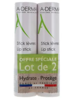 A-DERMA Stick Lèvres Lot de 2 x 4 g