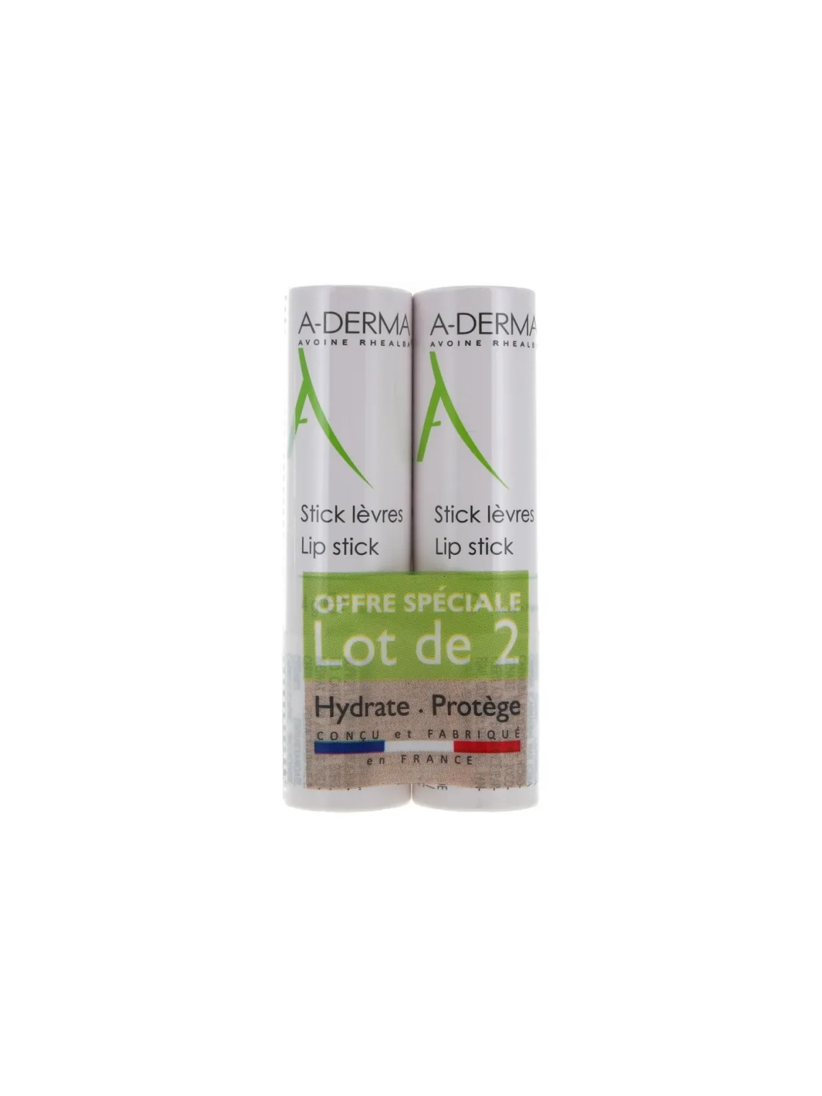 A-DERMA Stick Lèvres Lot de 2 x 4 g