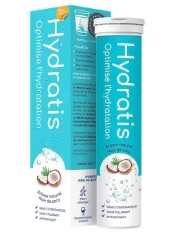 HYDRATIS Solution d'Hydratation 20 Pastilles Effervescentes Arôme : Noix de Coco