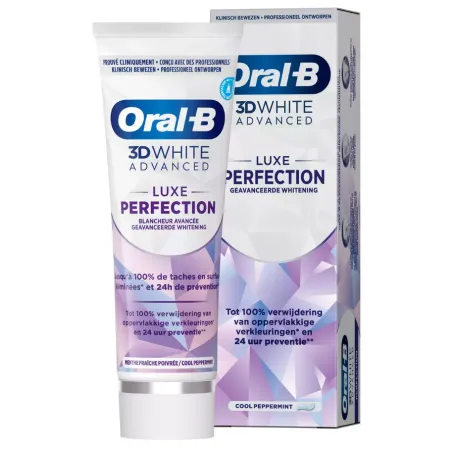 ORAL-B 3D White Advanced Dentifrice Menthe Fraîche Poivrée 75ml