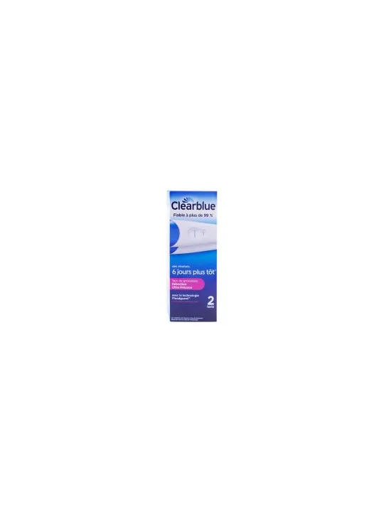 CLEARBLUE Test De Grossesse Détection Ultra-précoce Boite de 2