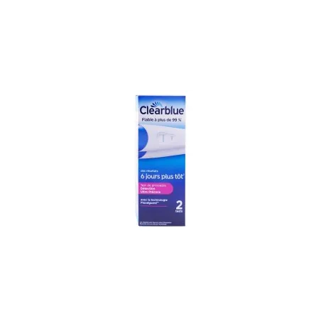 CLEARBLUE Test De Grossesse Détection Ultra-précoce Boite de 2