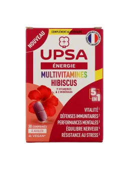 UPSA Energie Multivitamines Hibiscus 5en1 30 Comprimés