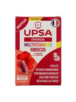 UPSA Energie Multivitamines Hibiscus 5en1 30 Comprimés