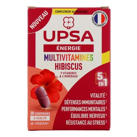 UPSA Energie Multivitamines Hibiscus 5en1 30 Comprimés