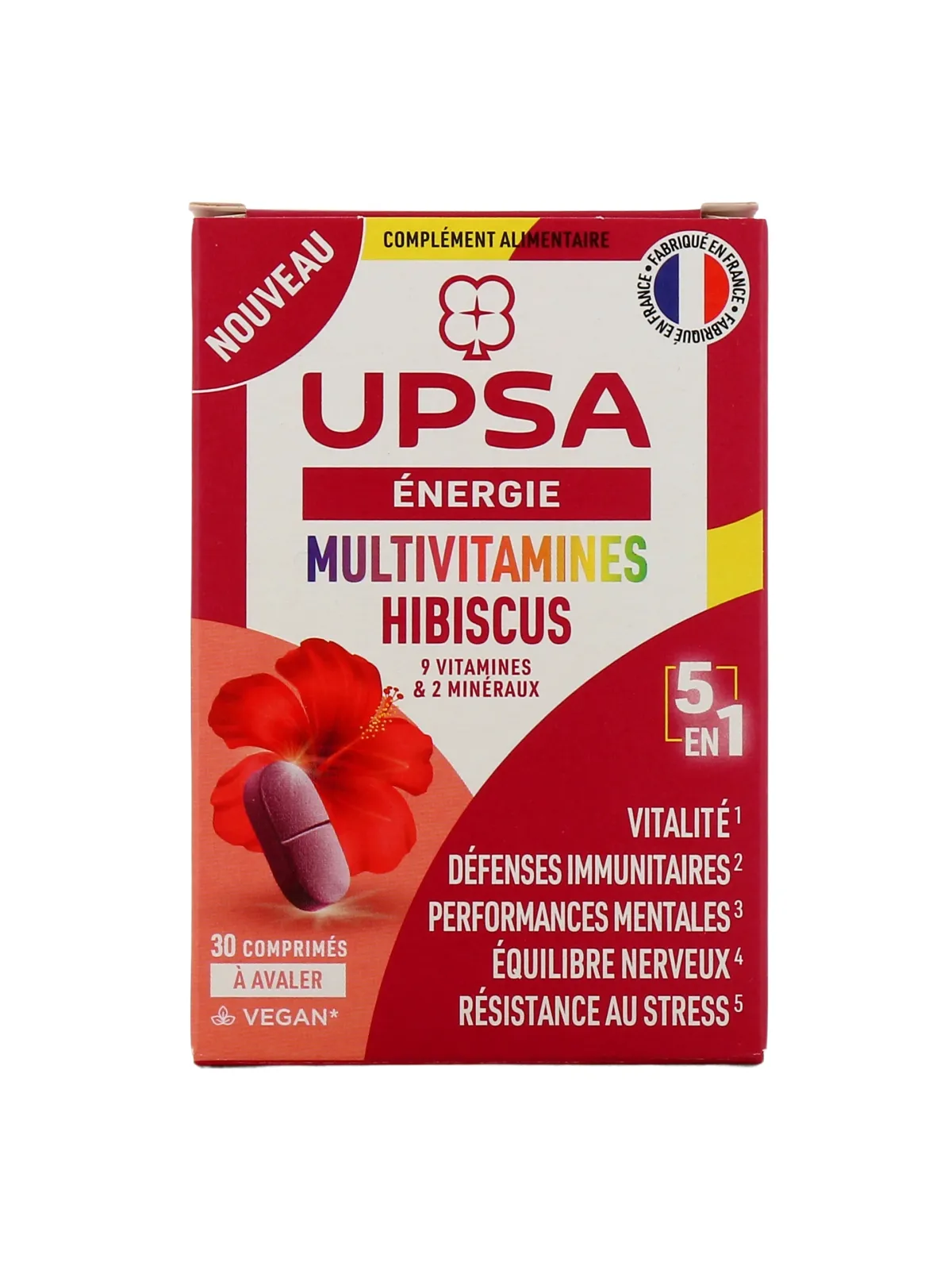UPSA Energie Multivitamines Hibiscus 5en1 30 Comprimés