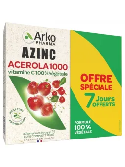 Azinc Acérola 1000 Lot de 2 x 30 Comprimés à Croquer